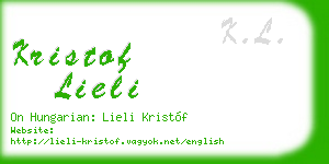 kristof lieli business card