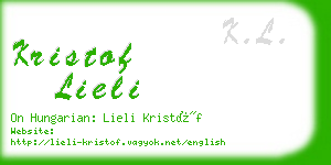 kristof lieli business card